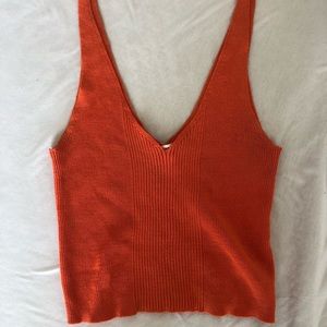 LF Bright orange knit tank